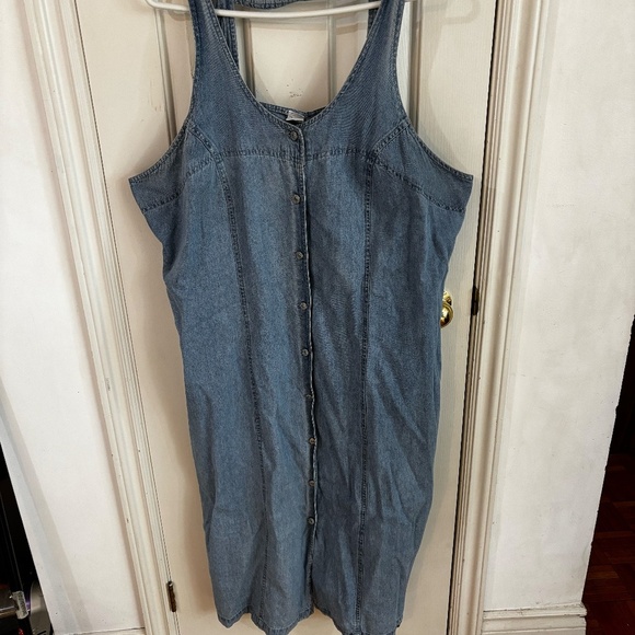 plus size denim dress vintage 90s - Picture 2 of 7